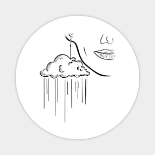 Cloud Earring Jewelry Nature Face Line Art Magnet